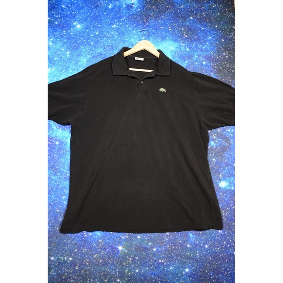 Lacoste Classic‎ Fit 9 Mens Polo Shirt Black Short Sleeve Cotton Golf Collared - Picture 1 of 10